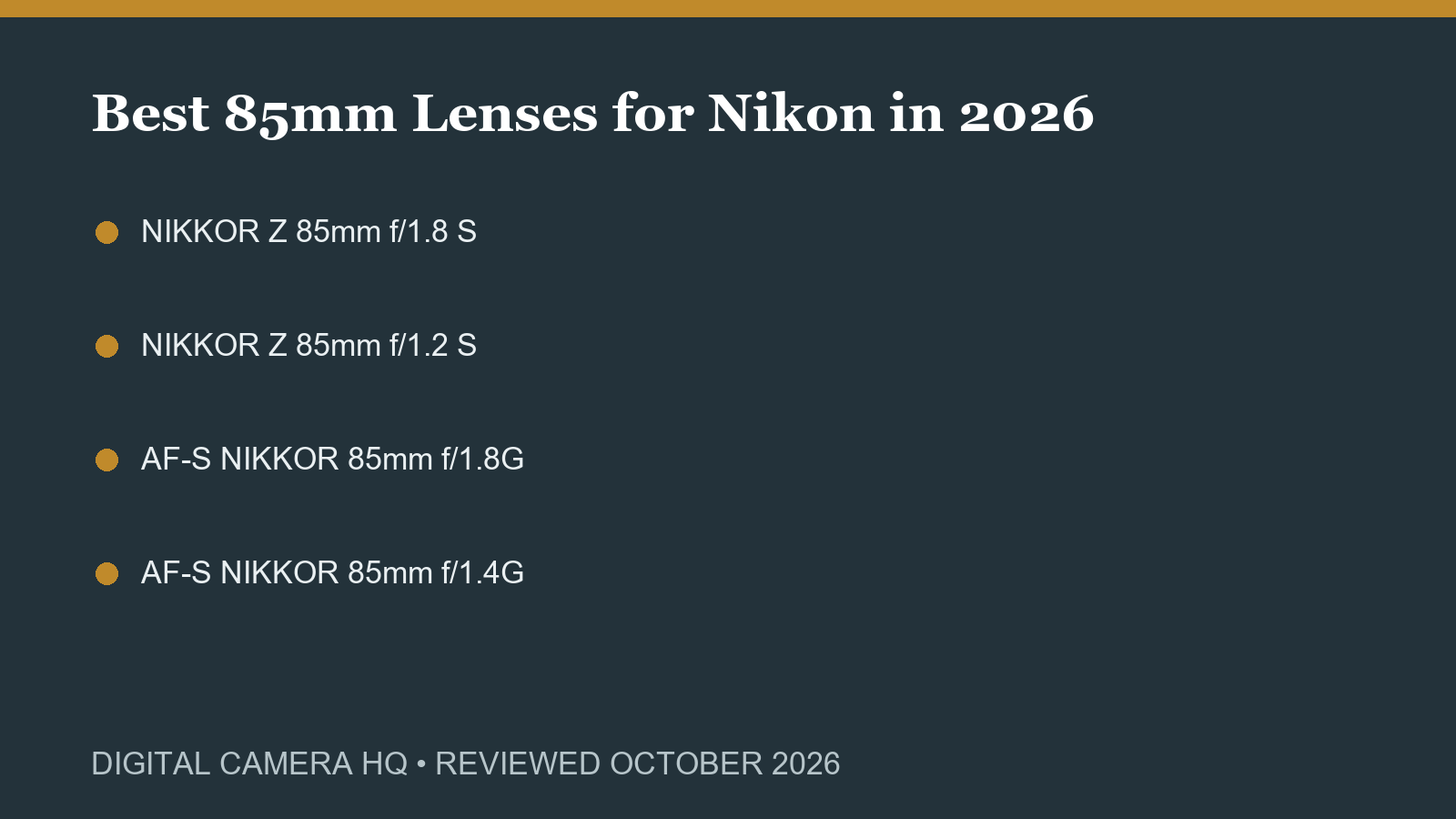 Best 85mm Lenses for Nikon in 2026 buying checklist