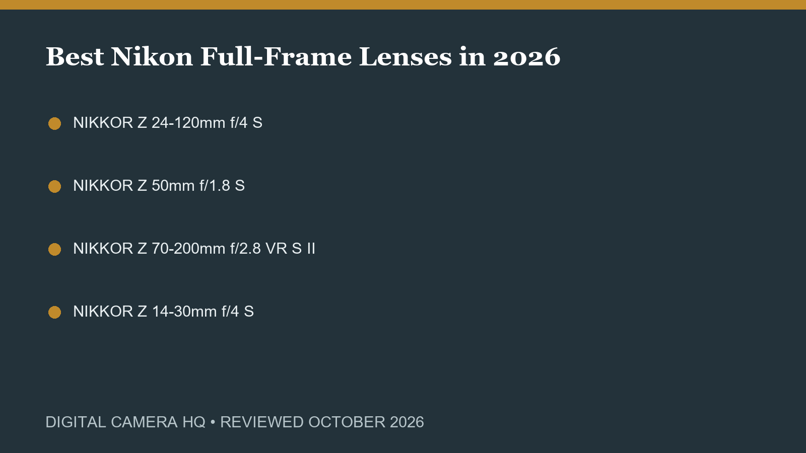 Best Nikon Full-Frame Lenses in 2026 buying checklist