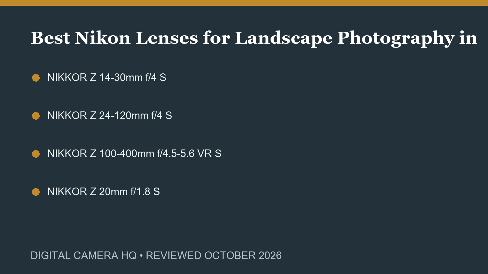Best Nikon Lenses for Landscape Photography in 2026 buying checklist