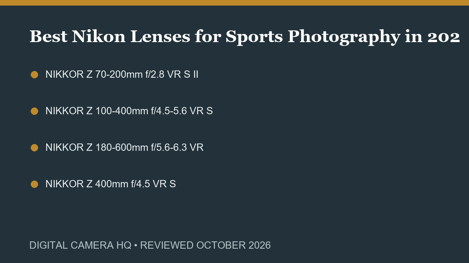Best Nikon Lenses for Sports Photography in 2026 buying checklist
