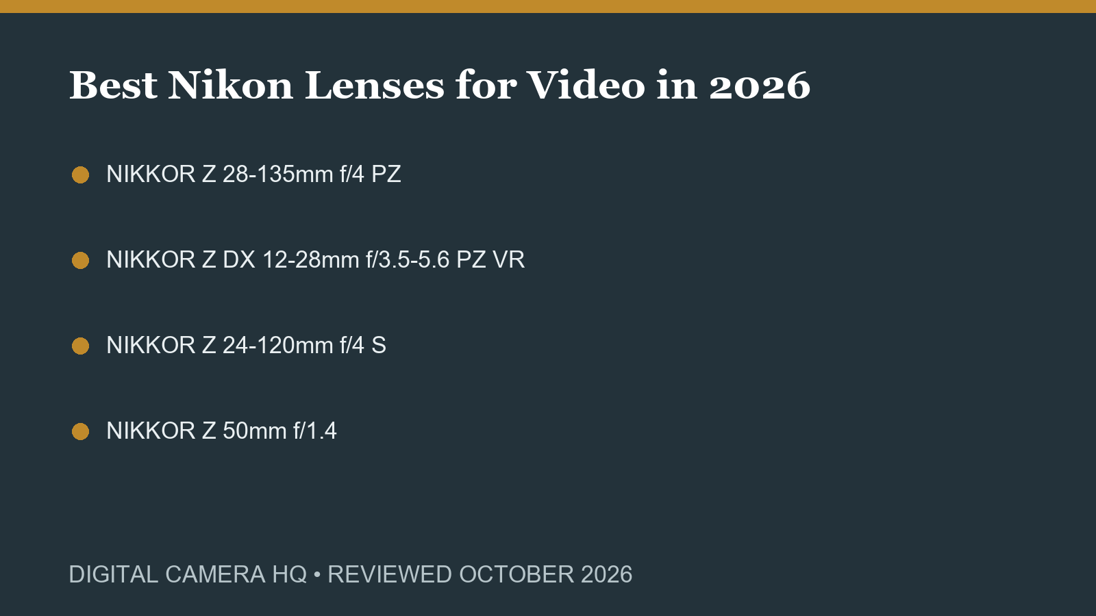 Best Nikon Lenses for Video in 2026 buying checklist