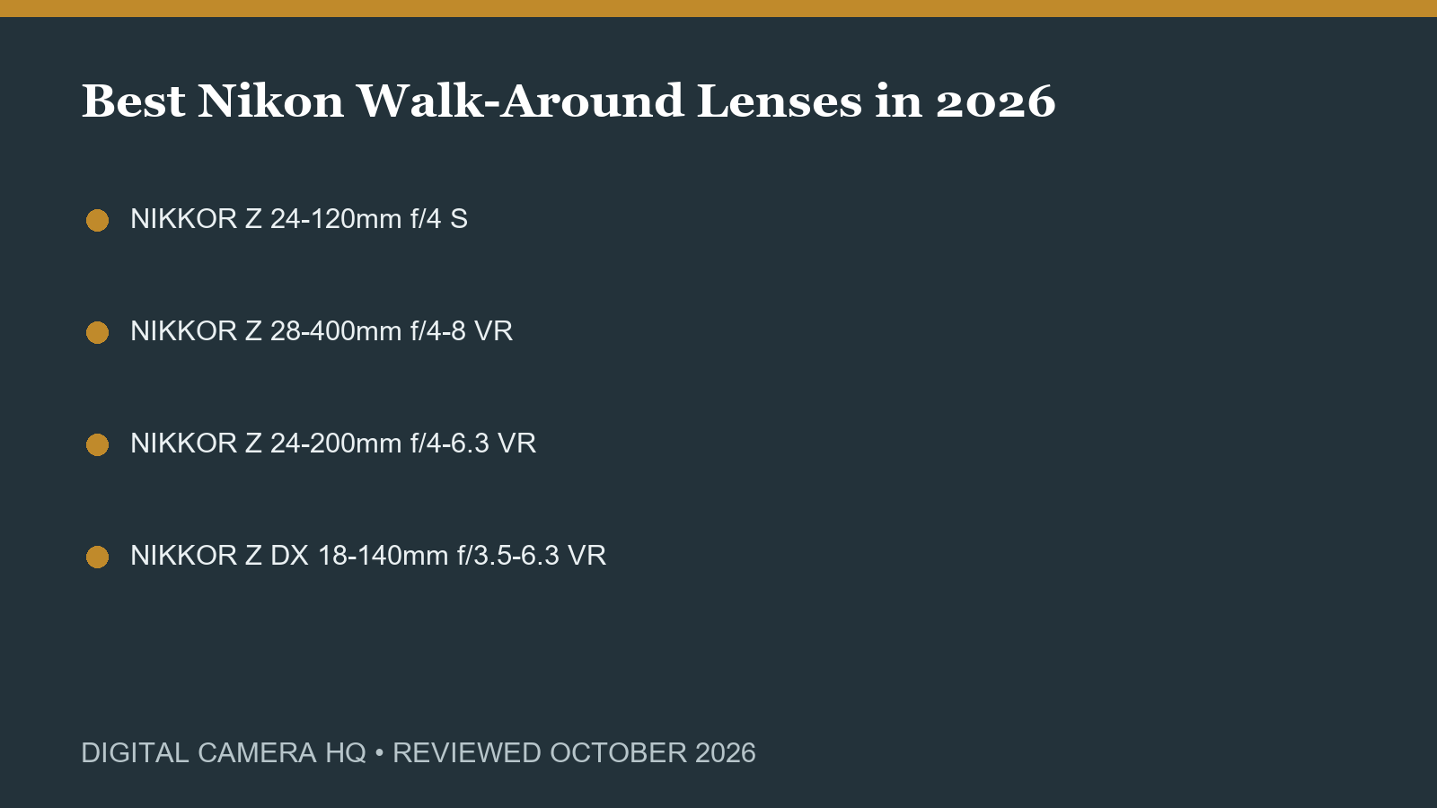 Best Nikon Walk-Around Lenses in 2026 buying checklist
