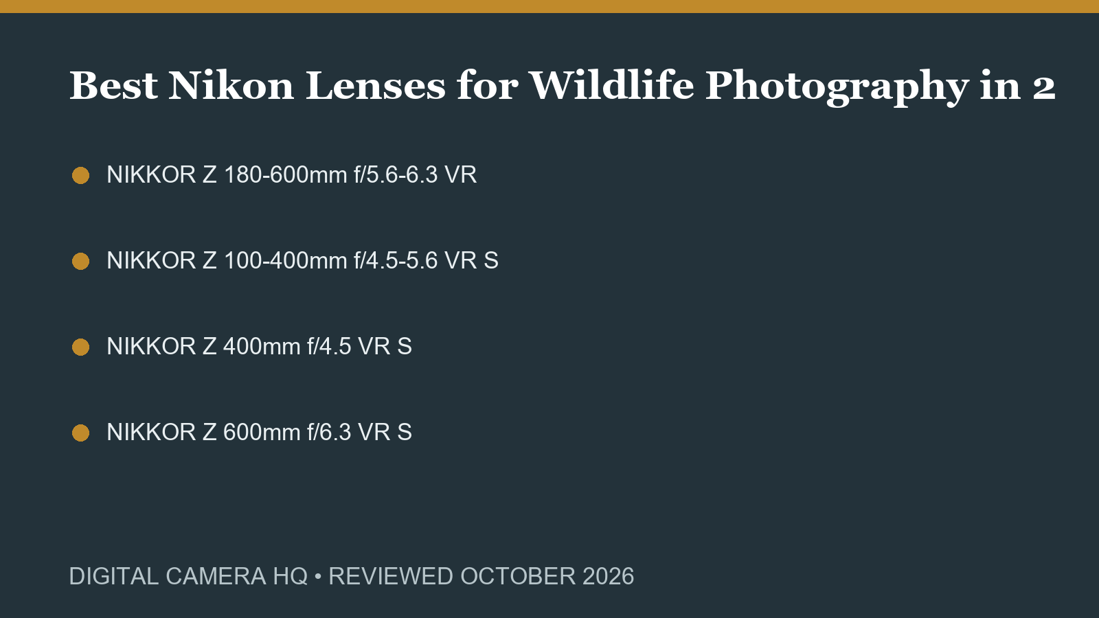 Best Nikon Lenses for Wildlife Photography in 2026 buying checklist