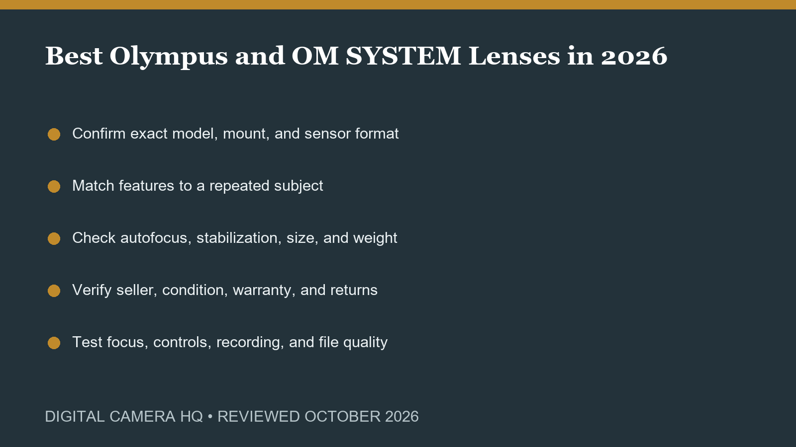 Best Olympus and OM SYSTEM Lenses in 2026 buying checklist
