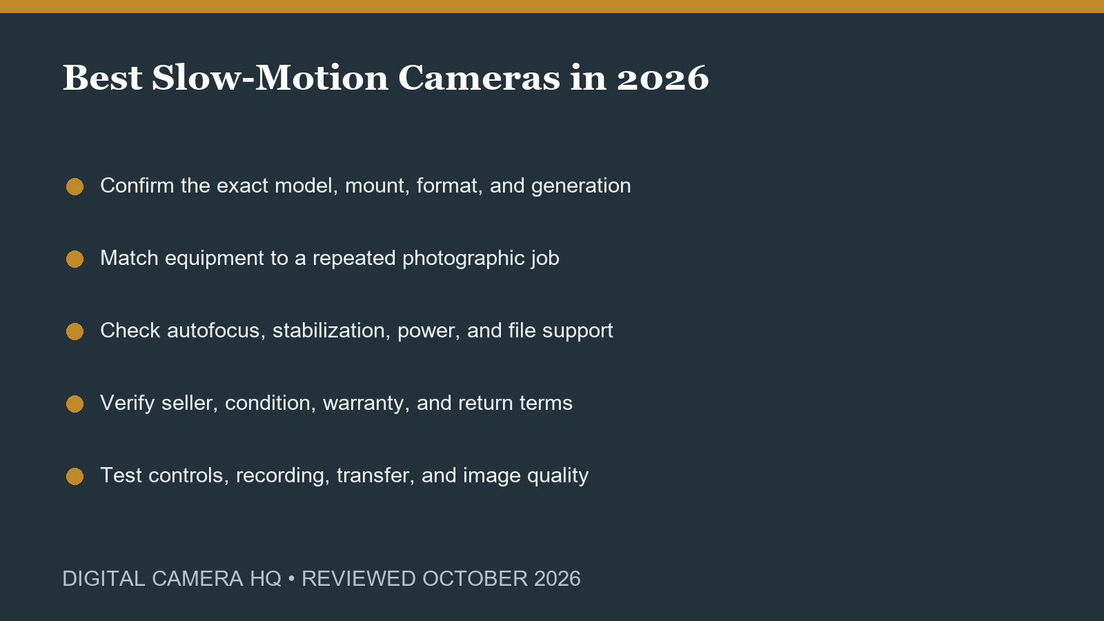 Best Slow-Motion Cameras in 2026 buying checklist