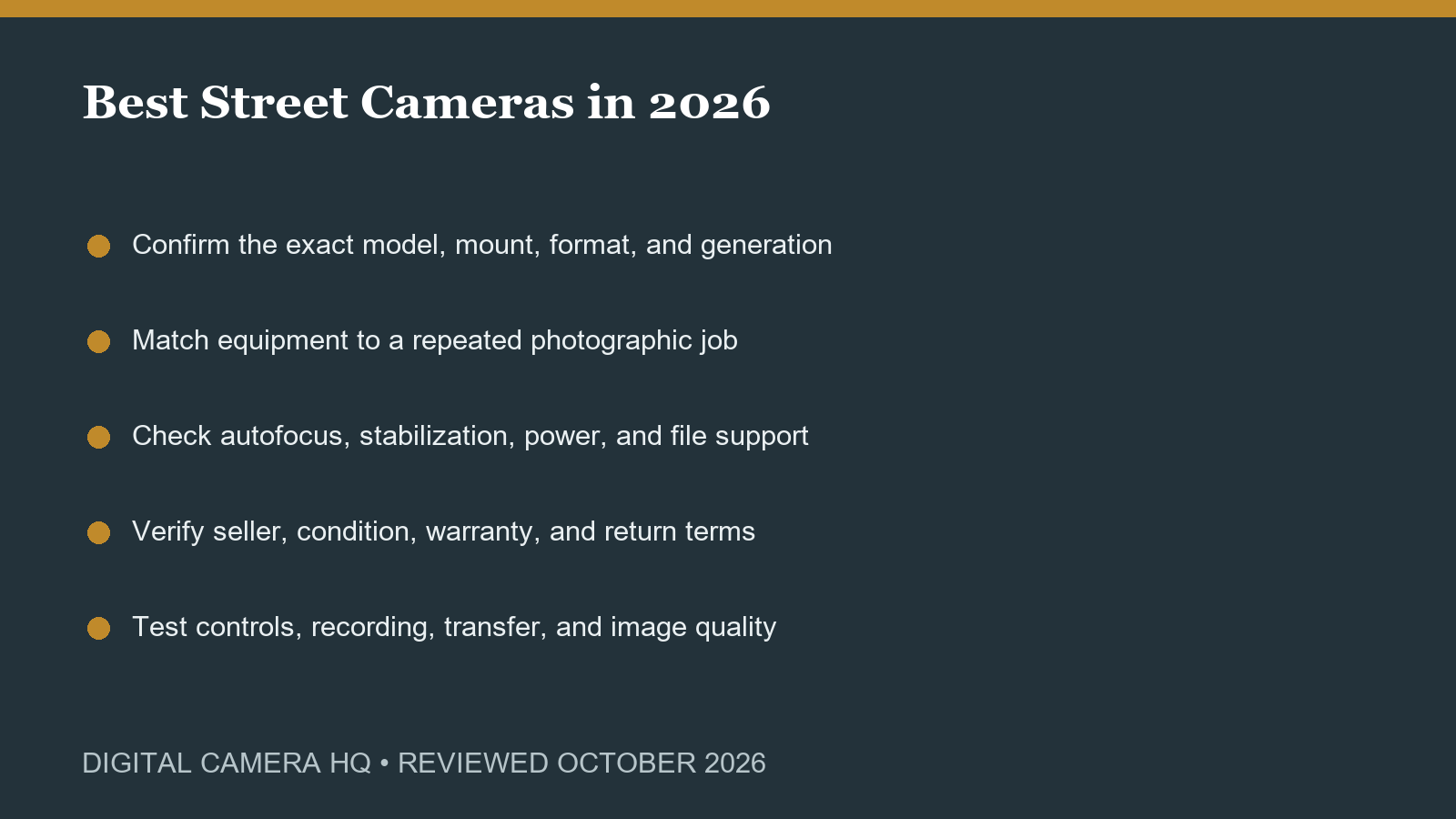 Best Street Cameras in 2026 buying checklist
