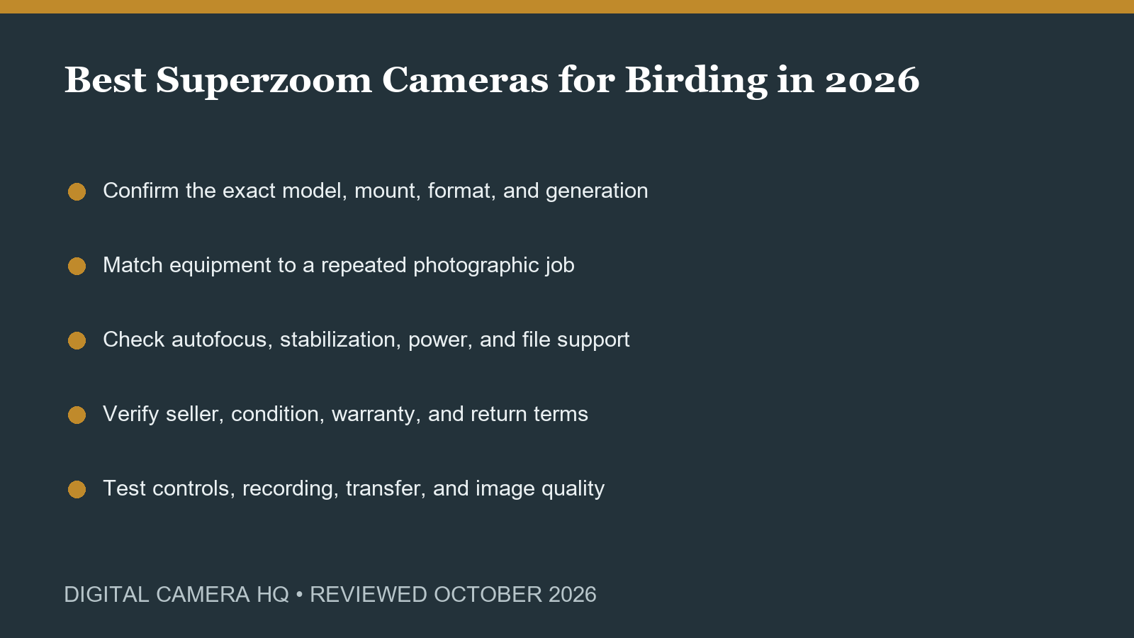 Best Superzoom Cameras for Birding in 2026 buying checklist
