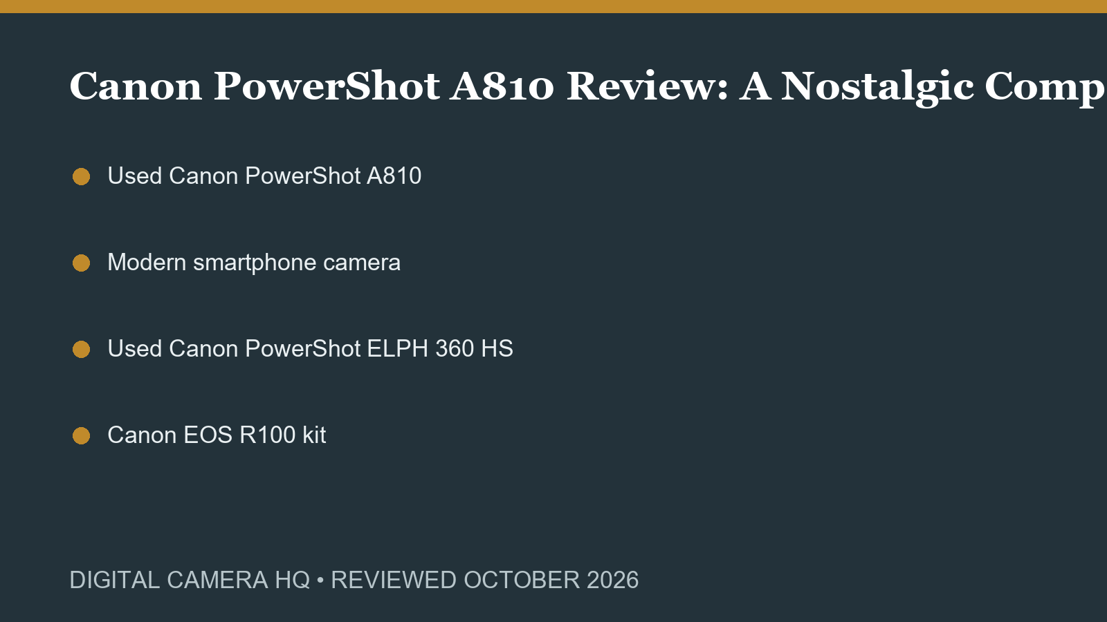 Canon PowerShot A810 Review: A Nostalgic Compact in 2026 buying checklist