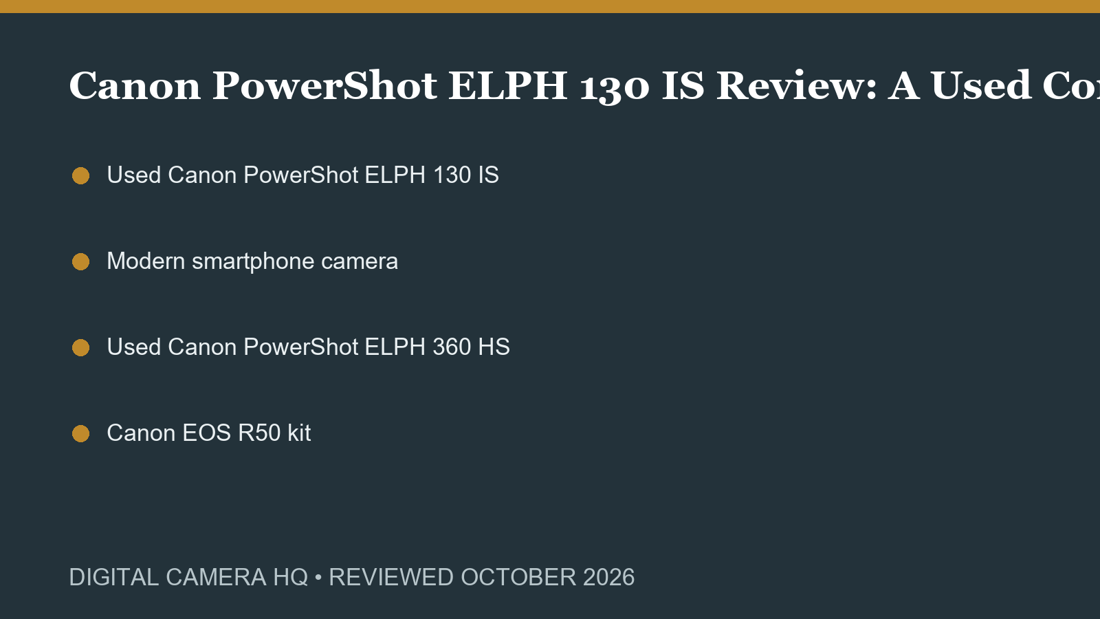 Canon PowerShot ELPH 130 IS Review: A Used Compact in 2026 buying checklist