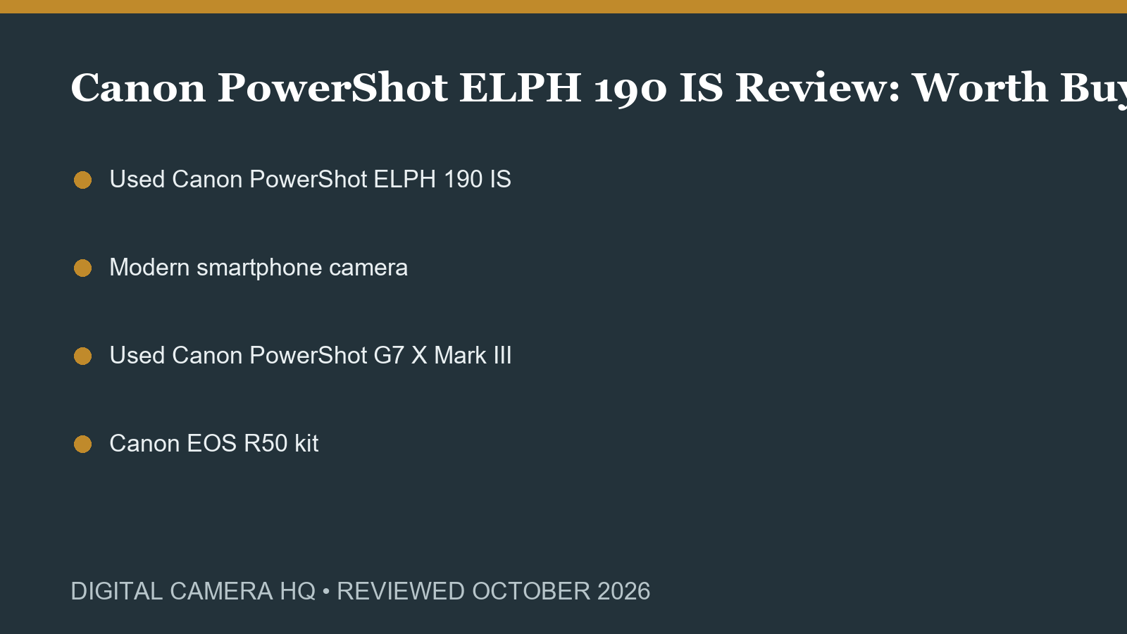 Canon PowerShot ELPH 190 IS Review: Worth Buying Used in 2026? buying checklist