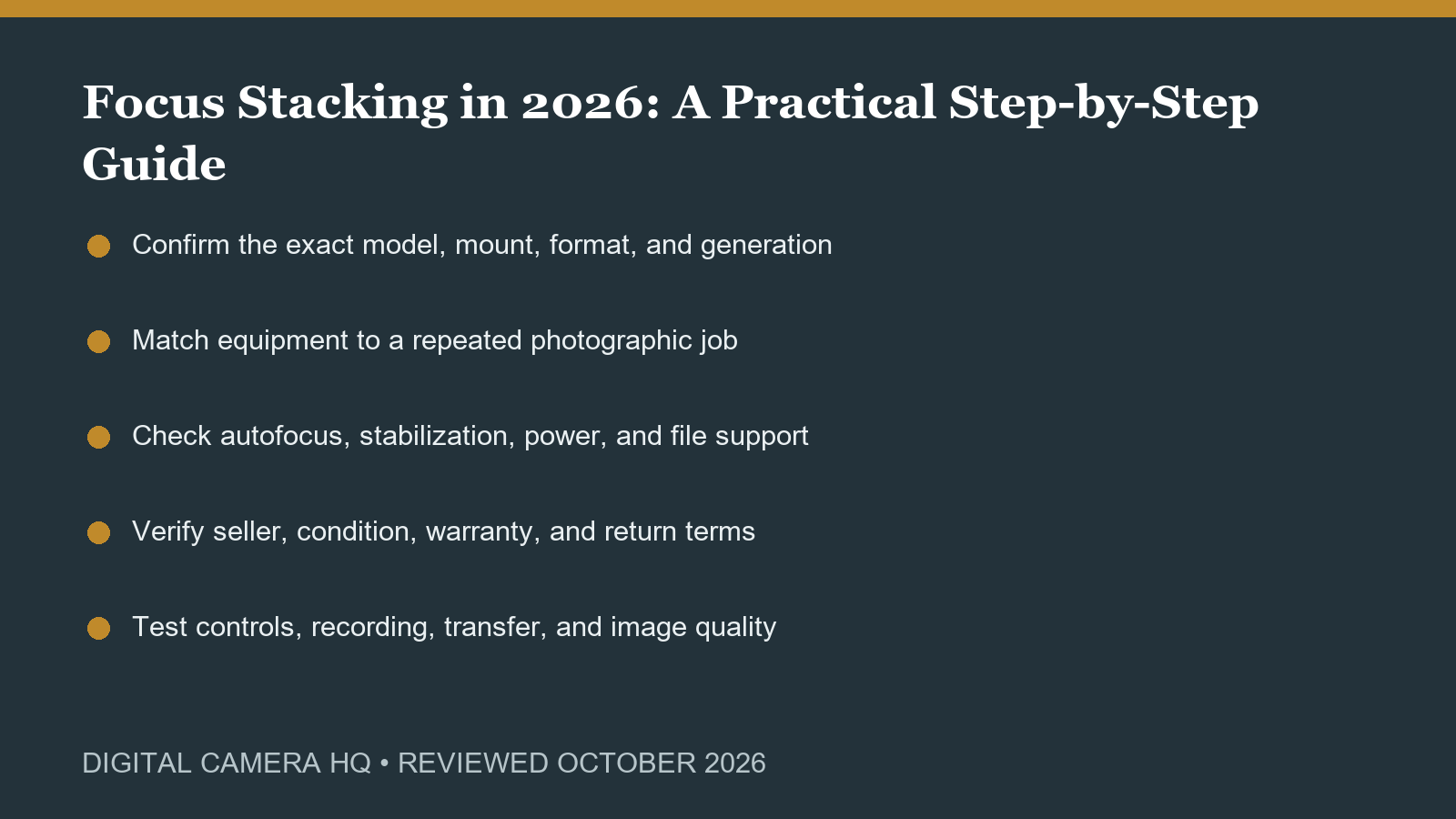 Focus Stacking in 2026: A Practical Step-by-Step Guide buying checklist