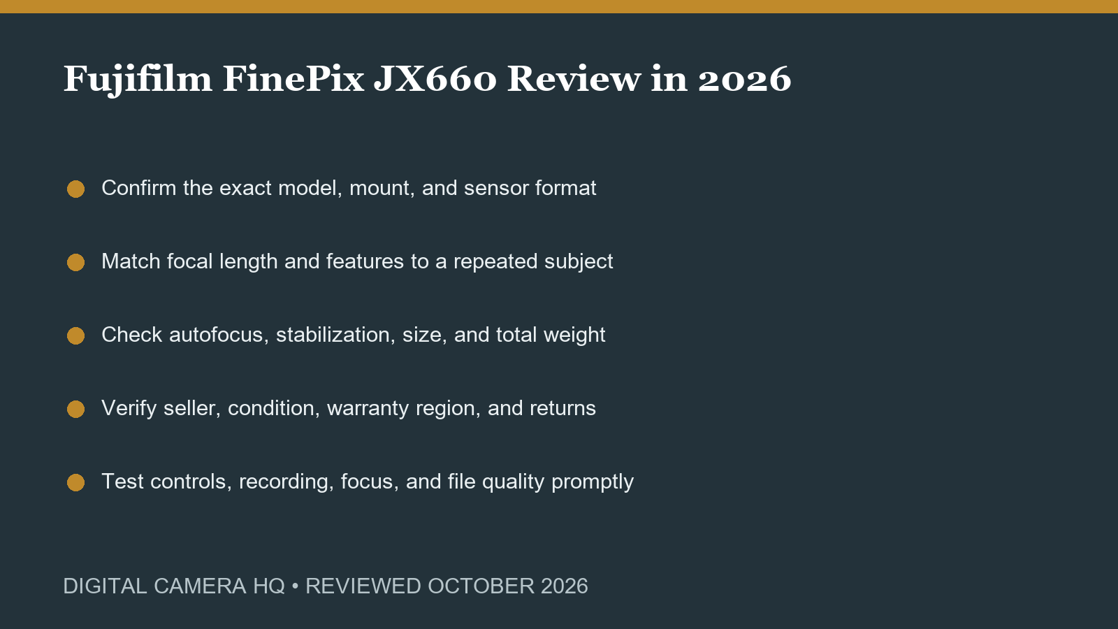 Fujifilm FinePix JX660 Review in 2026 buying checklist