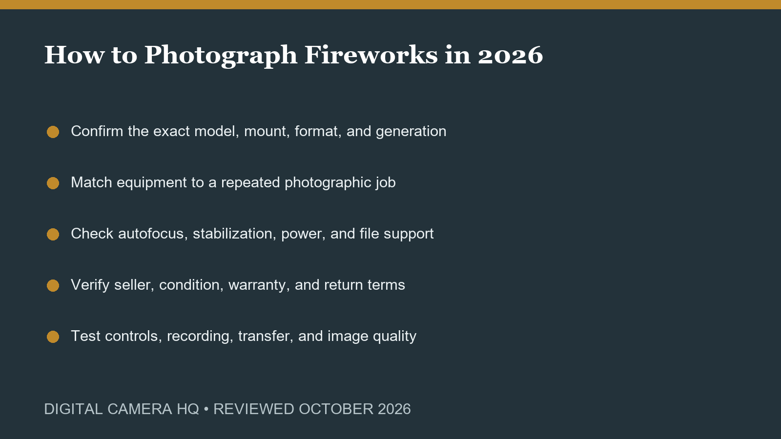 How to Photograph Fireworks in 2026 buying checklist
