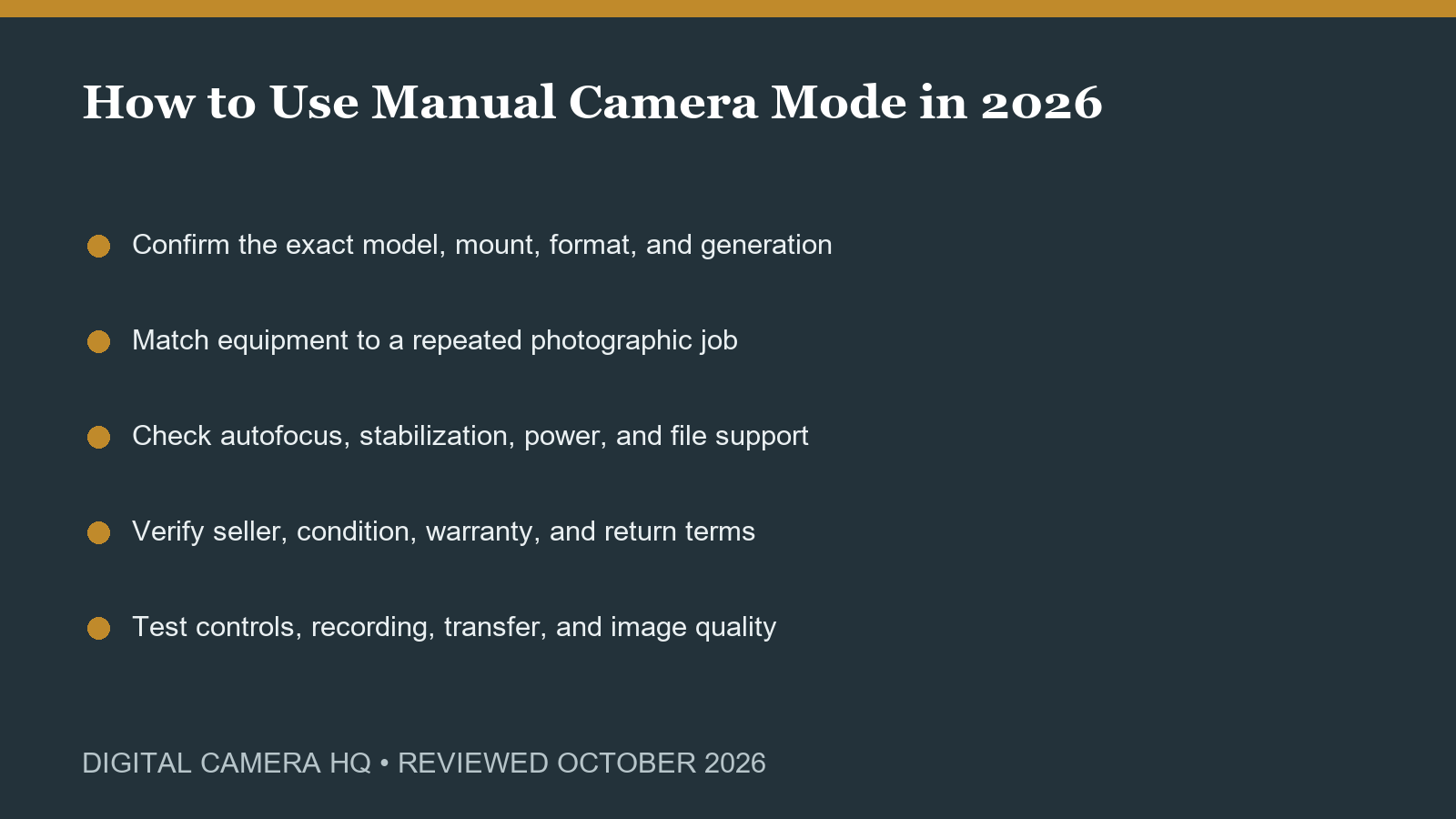 How to Use Manual Camera Mode in 2026 buying checklist