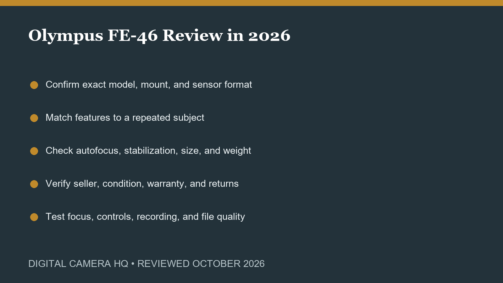 Olympus FE-46 Review in 2026 buying checklist