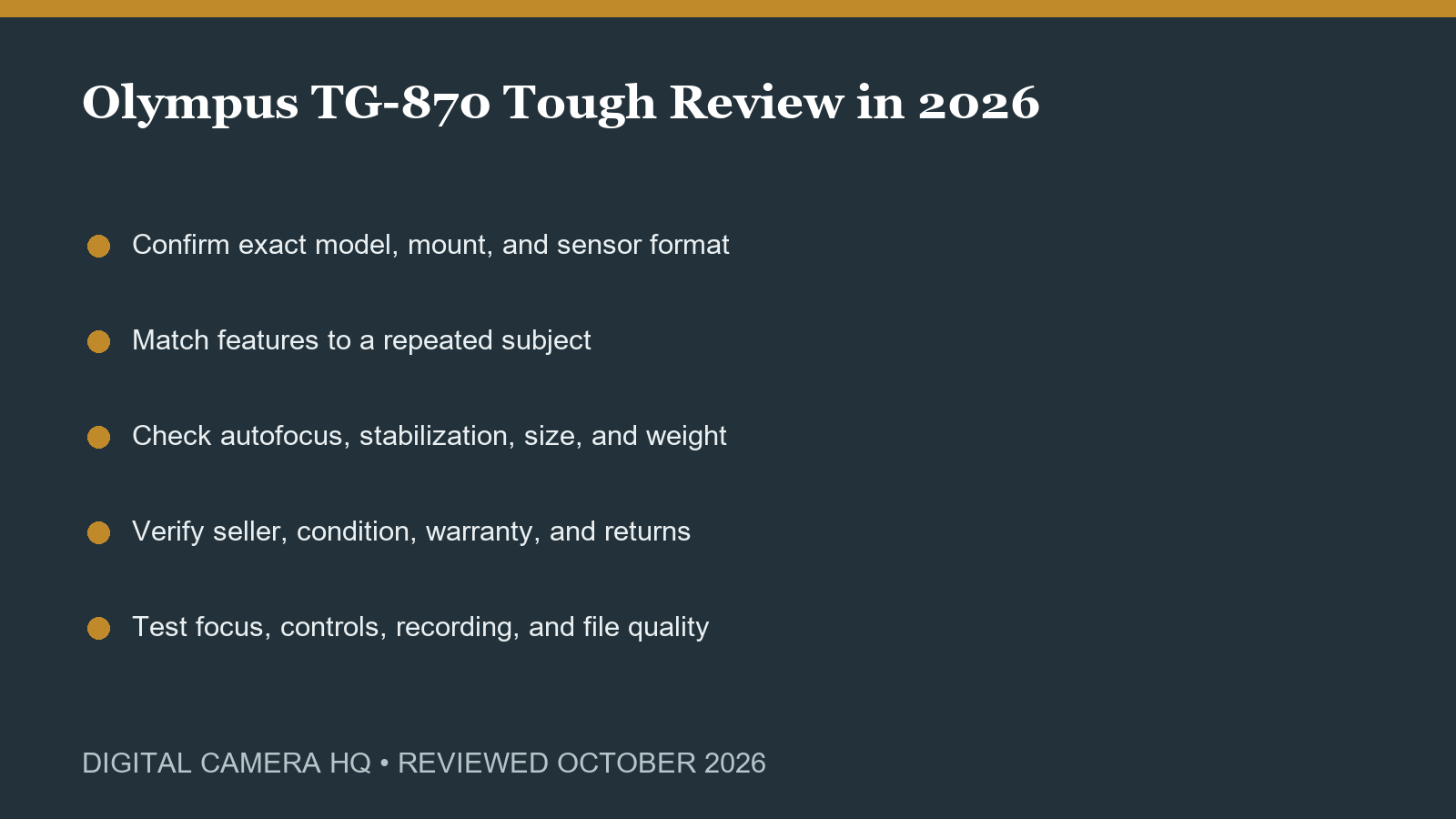 Olympus TG-870 Tough Review in 2026 buying checklist