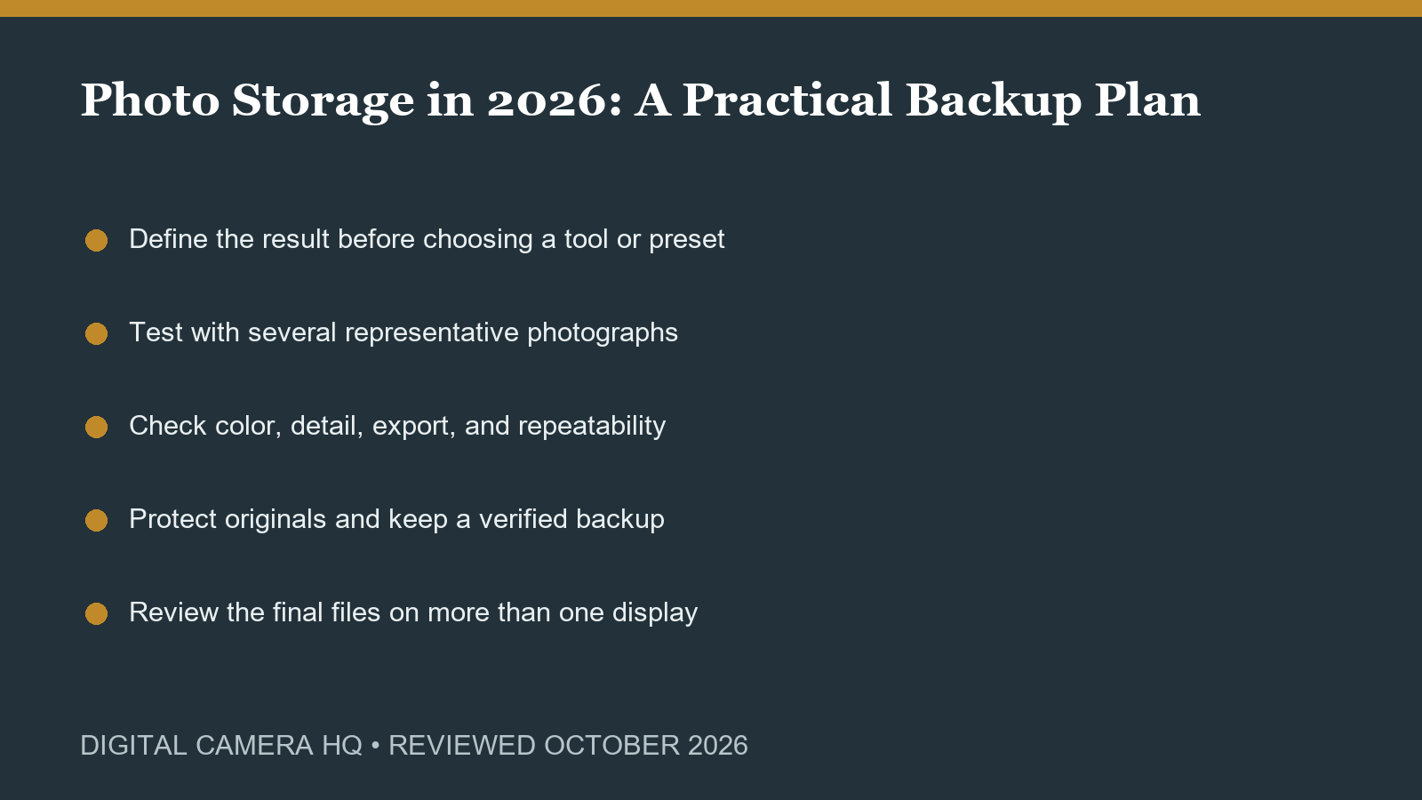 Photo Storage in 2026: A Practical Backup Plan workflow checklist
