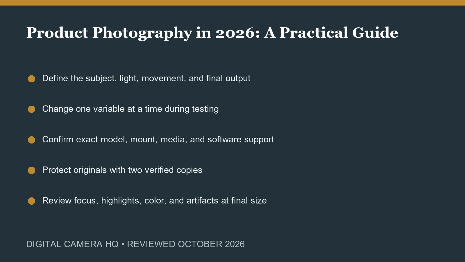 Product Photography in 2026: A Practical Guide field checklist