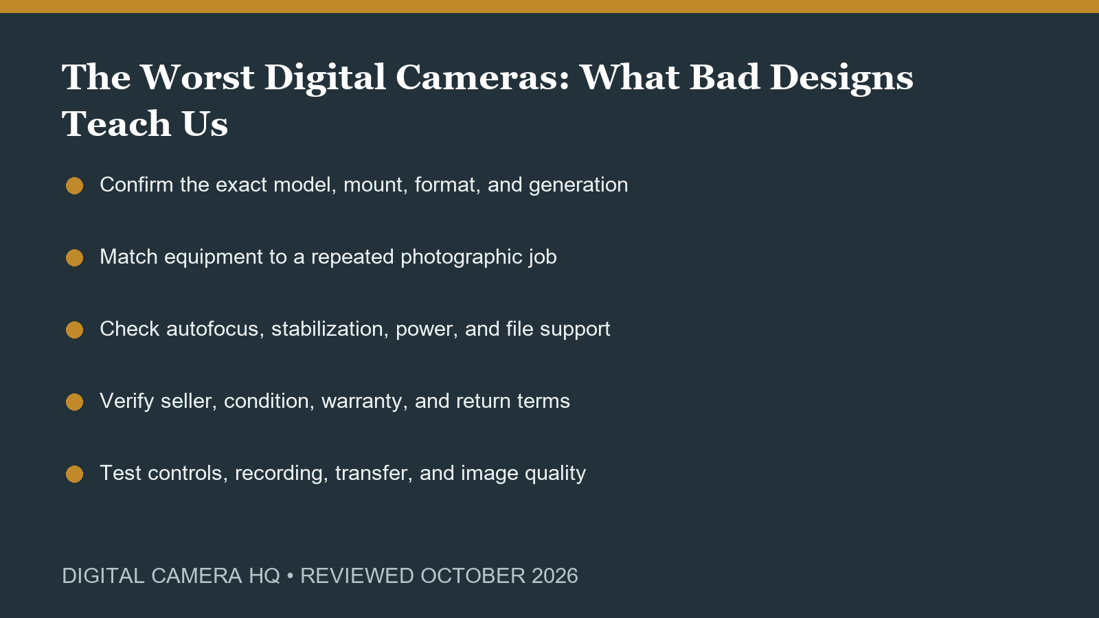 The Worst Digital Cameras: What Bad Designs Teach Us buying checklist